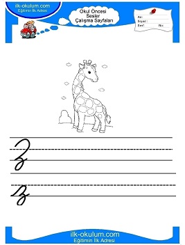 Çocuklar İçin Z Sesi Çalışma Sayfaları 
